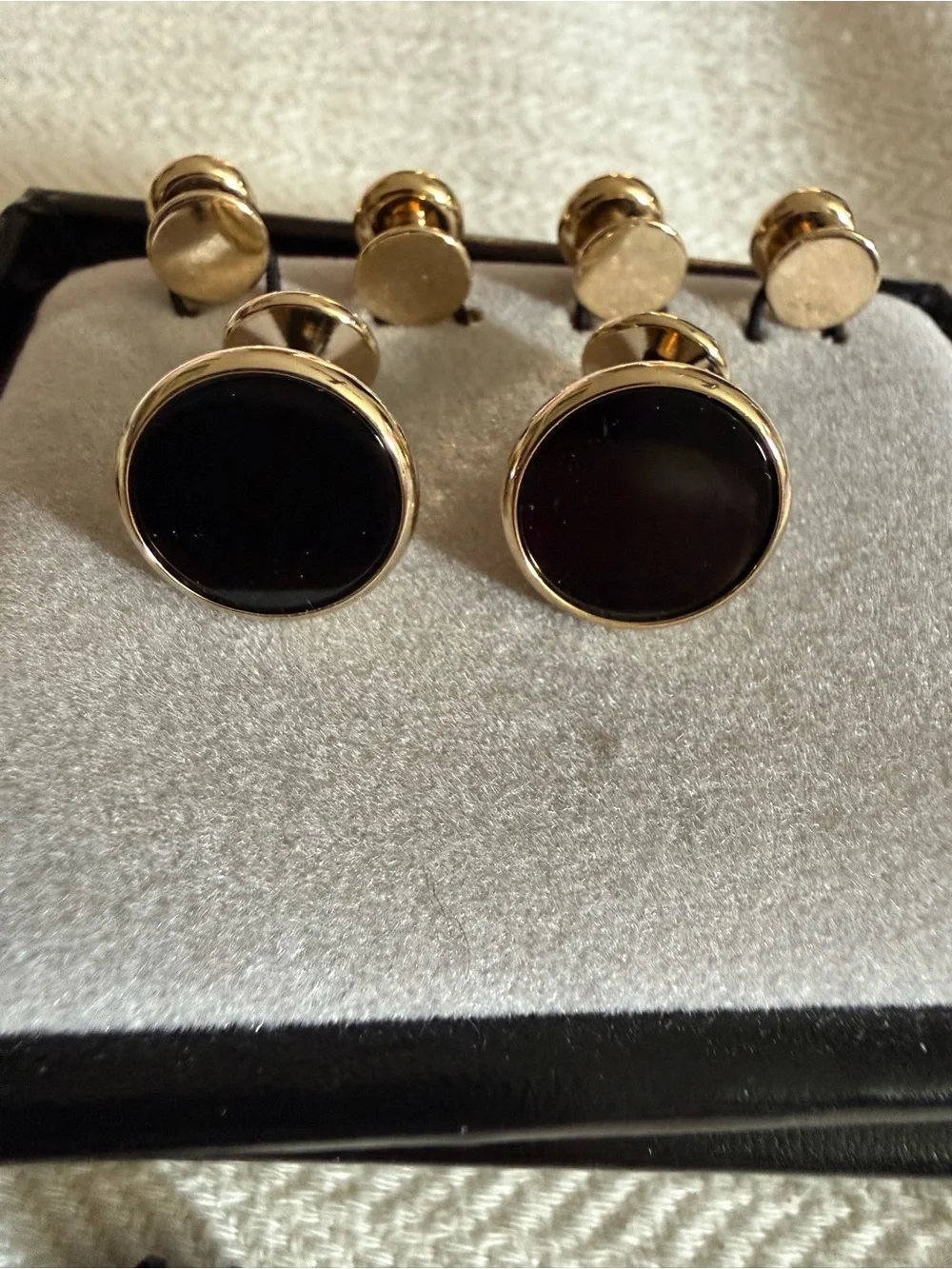 Black onyx and gold Cufflinks Men's Formal Accessories